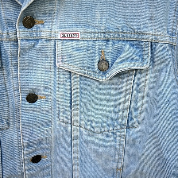 Vintage Y2K 90's Guess Georges Marciano Denim Jacket  Jean Jacket Raw Hem M - Picture 2 of 7